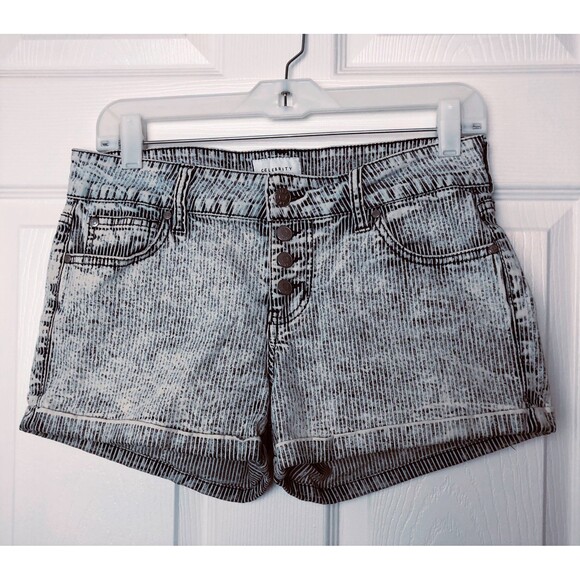 Y2K 90s Striped Button-Up Hot Shorts by Celebrity Pink- Juniors Size‎ 5/27 - Picture 1 of 6